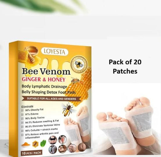 Bee Venom foot patch, Beneficial  in Body Detox, Weight loss, Pain Relief, Cleansing Toxins, Stress Relief, Promote Sleep & Detoxification For Men And Women(Pack of 20 Patches)