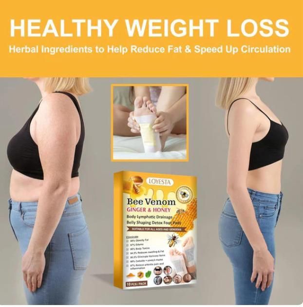 Bee Venom foot patch, Beneficial  in Body Detox, Weight loss, Pain Relief, Cleansing Toxins, Stress Relief, Promote Sleep & Detoxification For Men And Women(Pack of 20 Patches)