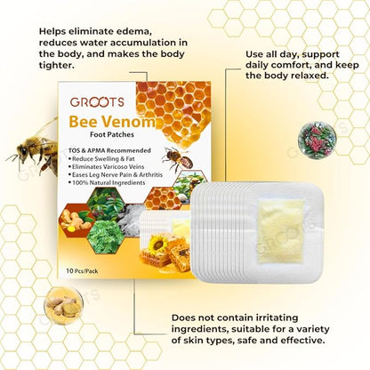 Bee Venom foot patch, Beneficial  in Body Detox, Weight loss, Pain Relief, Cleansing Toxins, Stress Relief, Promote Sleep & Detoxification For Men And Women(Pack of 20 Patches)