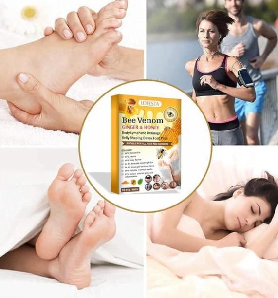 Bee Venom foot patch, Beneficial  in Body Detox, Weight loss, Pain Relief, Cleansing Toxins, Stress Relief, Promote Sleep & Detoxification For Men And Women(Pack of 20 Patches)